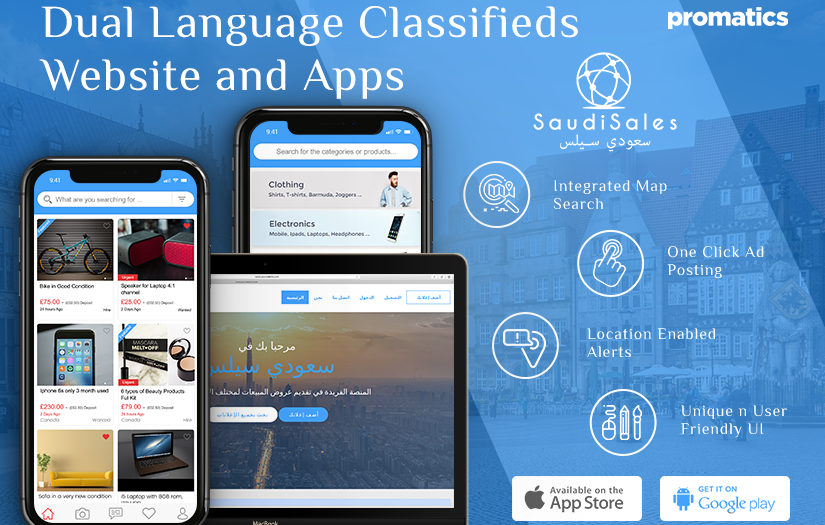 DUAL LANGUAGE CLASSIFIEDS WEBSITE AND APPS